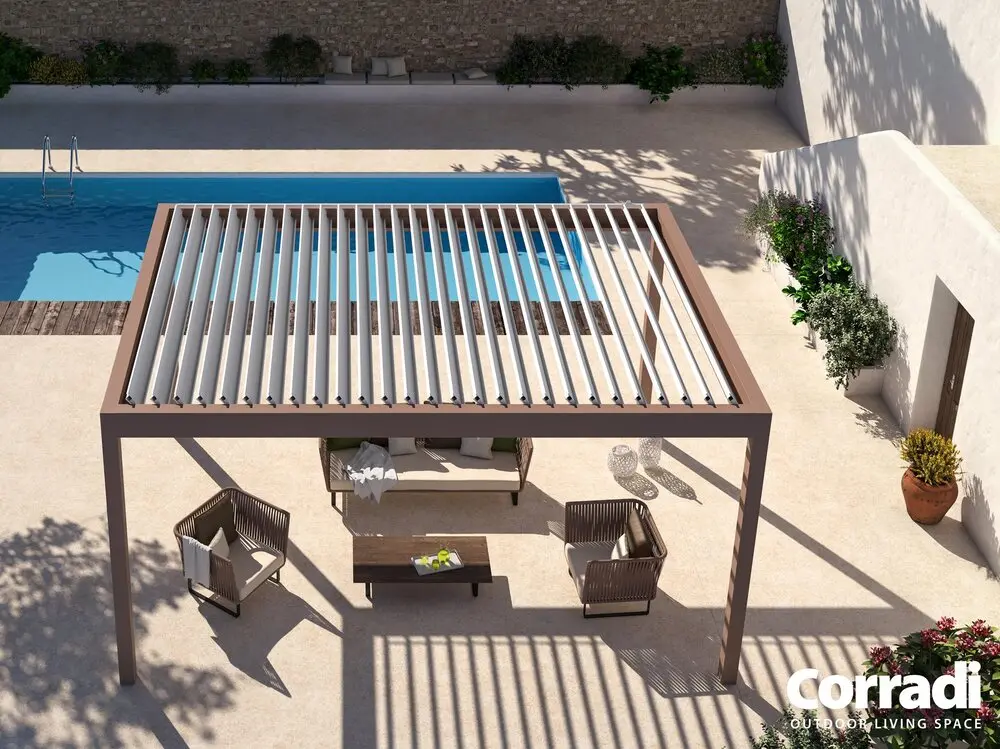 Bioclimatics Maestro pergola bioclimatica colorata e autoportante
