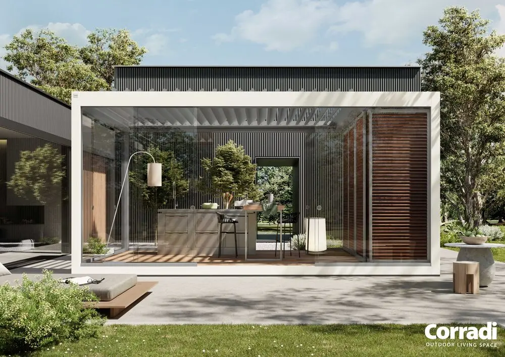 Imago® Pergola Bioclimatica personalizzata a lamelle orientabili motorizzata