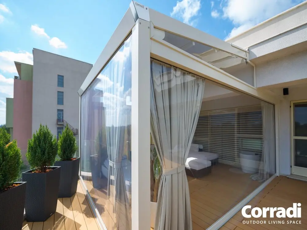 Palladia ® pergolato con telo di copertura impermeabile e protezione laterale