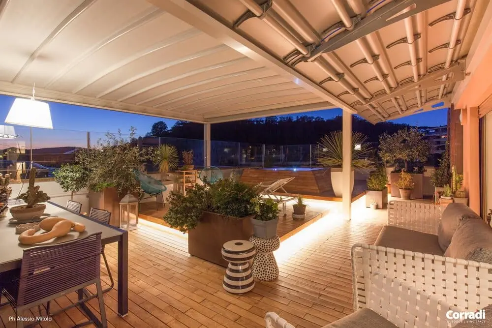 Pergotenda ® Maestro pergola con telo curvo