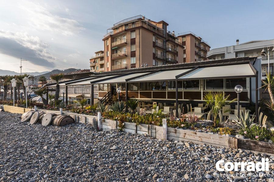Palladia ® pergola inclinata in alluminio e acciaio inox